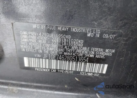 2008 Subaru Impreza Wrx из США, поврежденный, VIN JF1GE74628G513654